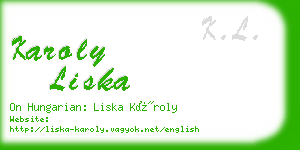 karoly liska business card